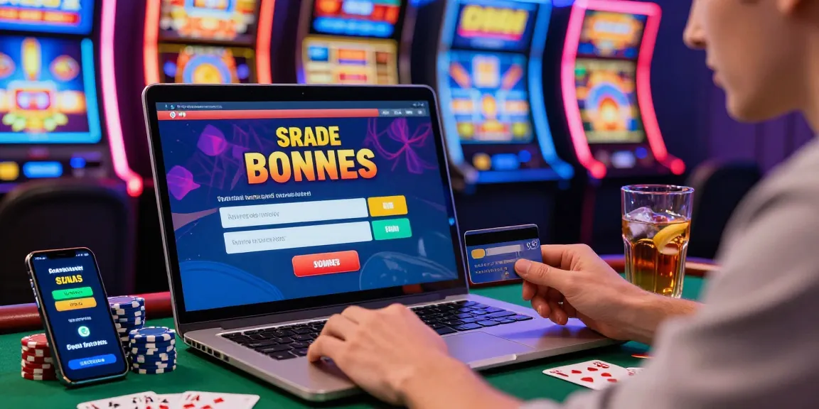 Player at a laptop depositing funds at colorful casinos that accept credit cards with vibrant gaming elements