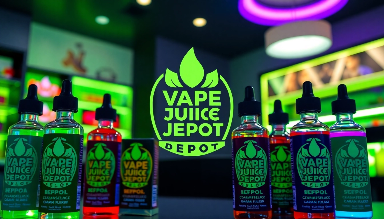 Shop quality vape juices at Vape Juice Depot with a colorful array of flavors on display.