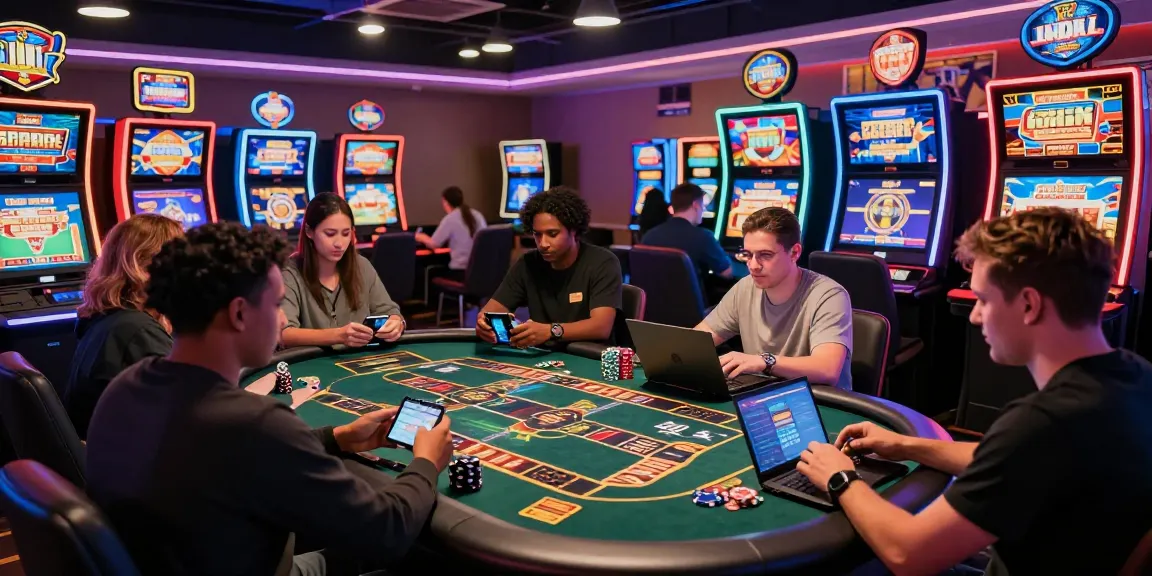 Engaging atmosphere at brcs.co.uk showcasing players at credit card casinos with vibrant gaming elements and modern technology.