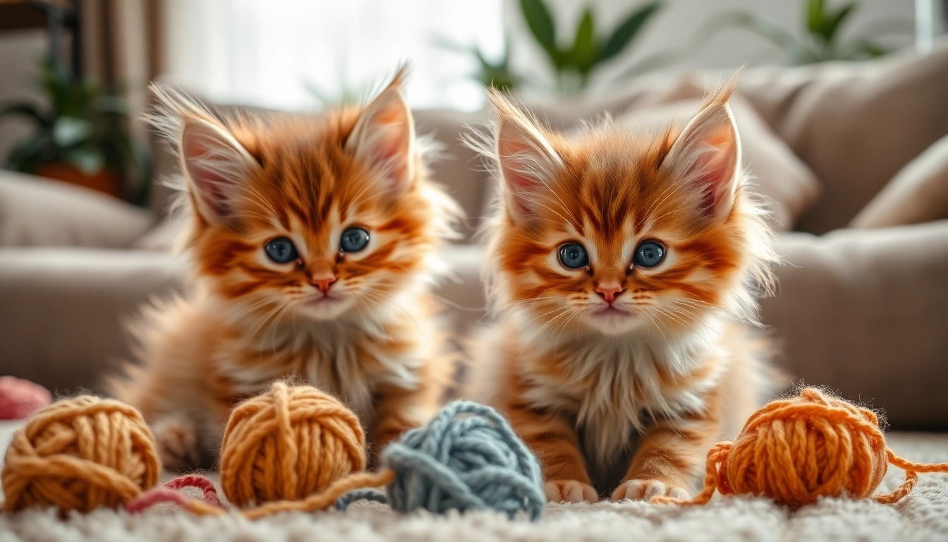 Playful Maine Coon kittens for sale San Francisco in a cozy indoor scene.