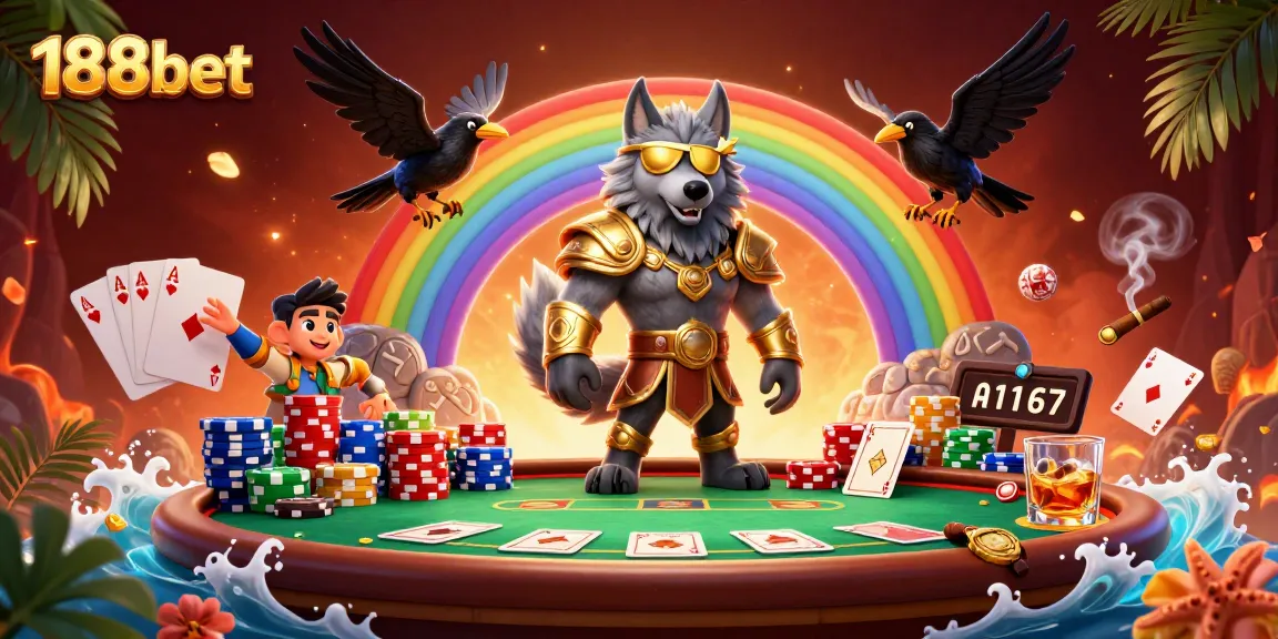Engage with 188bet casino's vibrant gaming world featuring Odin and ravens in a dynamic illustration.