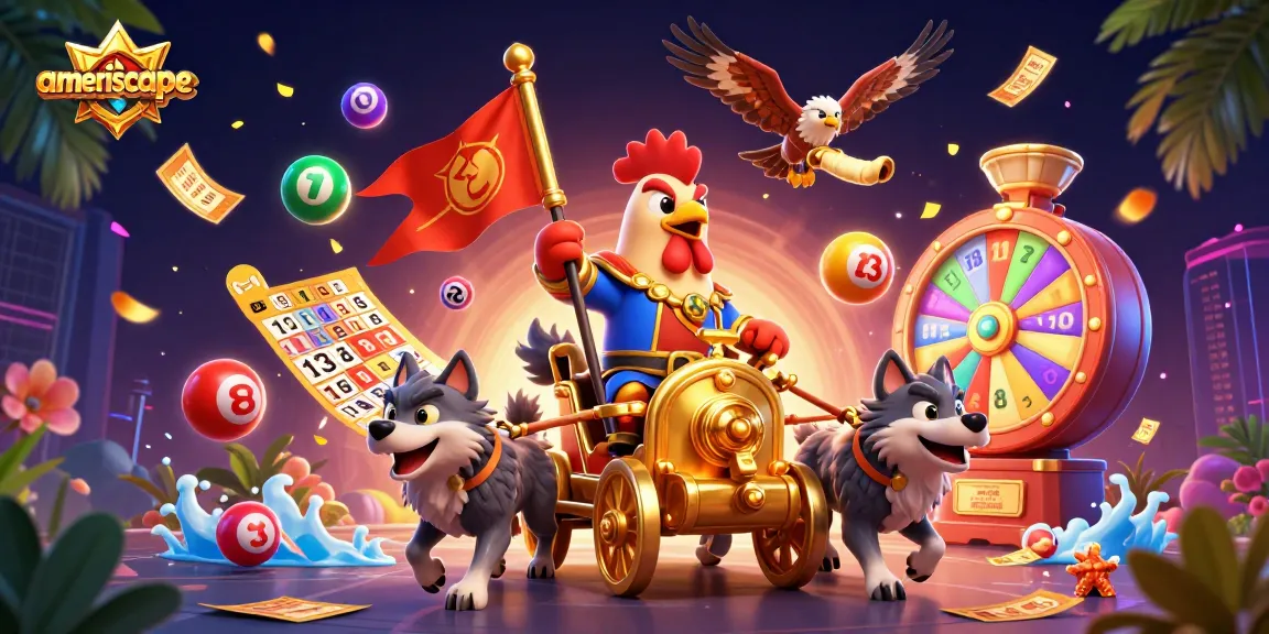 Slot gacor hari ini pada ameriscape, dengan karakter roaster dan elemen perjudian dinamis.