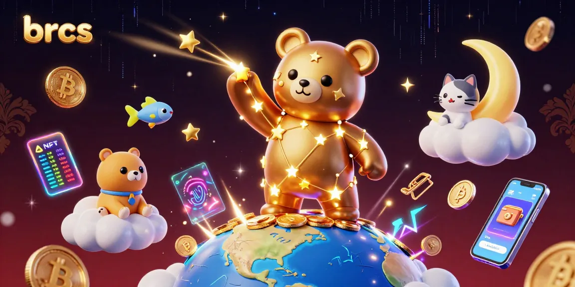 Experience brcs credit card casinos with a captivating constellation bear and crypto elements.