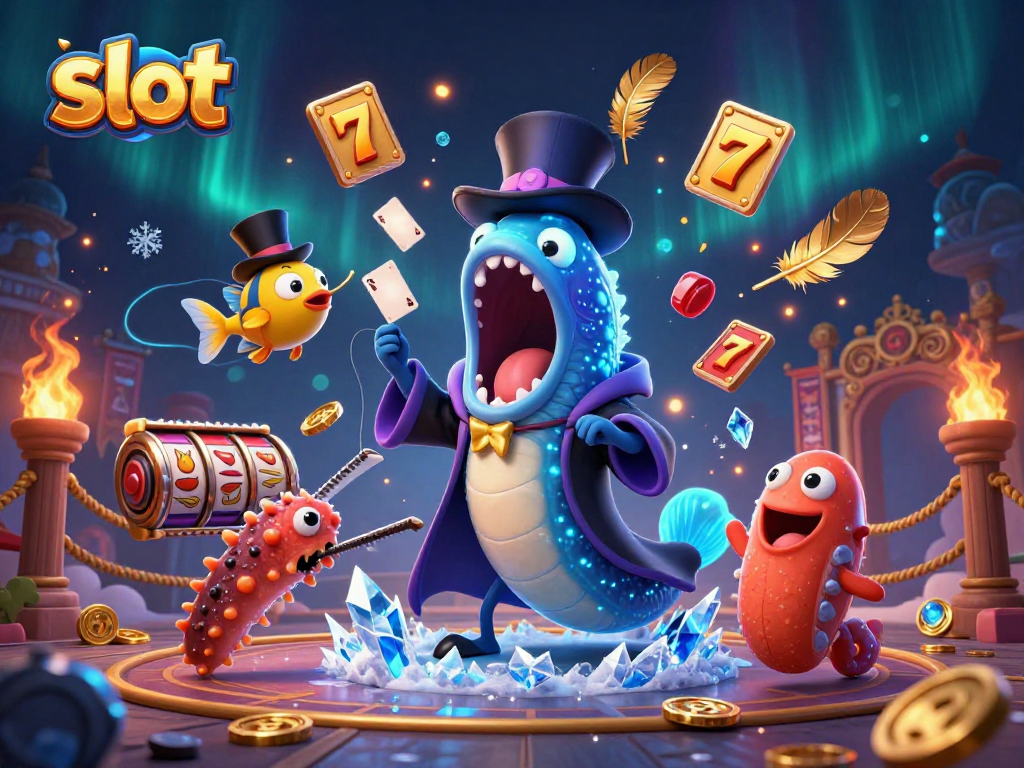 Engage in thrilling slot adventures with a magical underwater scene featuring a gulper eel and a dazzling anglerfish.