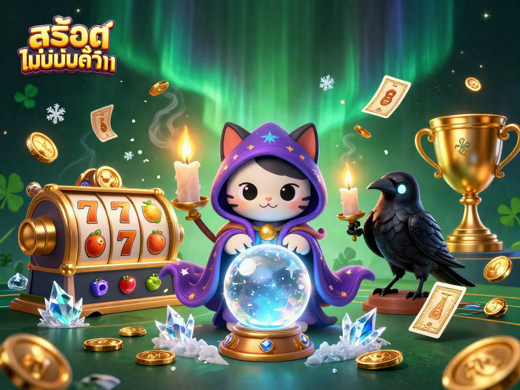 Engage with สล็อตไม่มีขั้นต่ำ at this vibrant, ultra-detailed casino scene featuring iconic elements and characters.