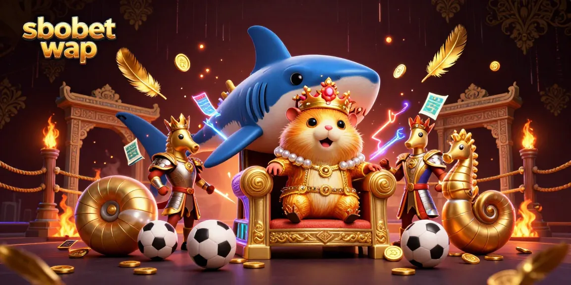 Experience sbobet wap with a fierce hamster king in a vibrant sports betting arena.
