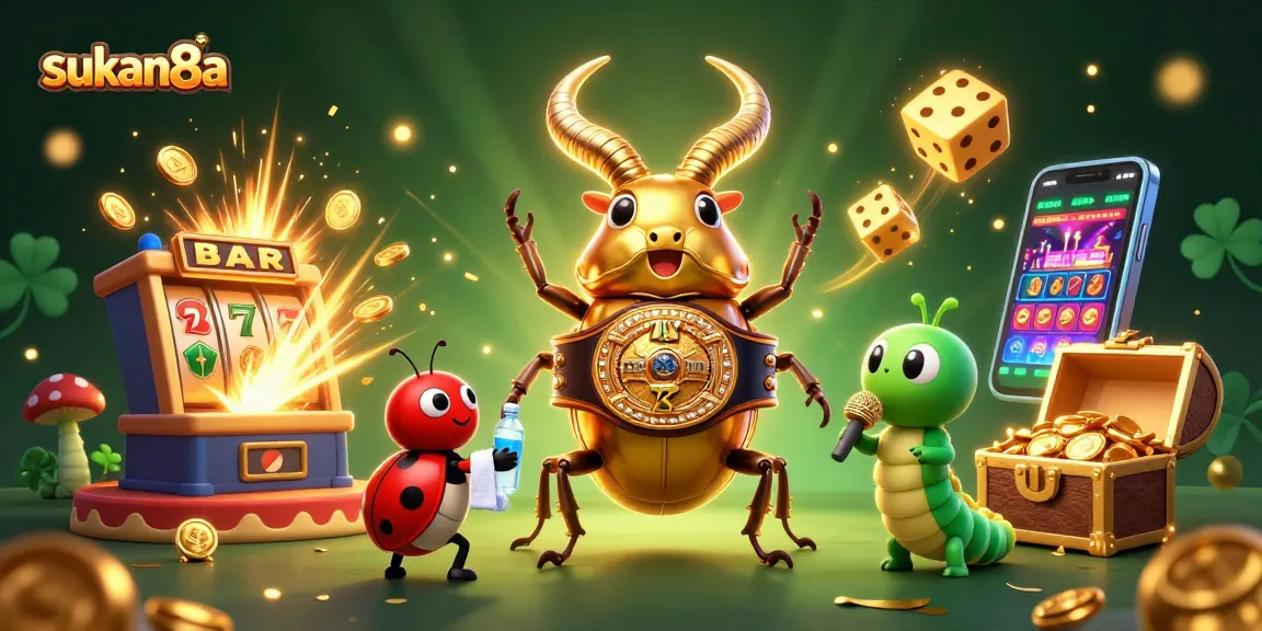 Sukan8a engages players with vibrant slots and thrilling game symbols amid a dynamic casino scene.