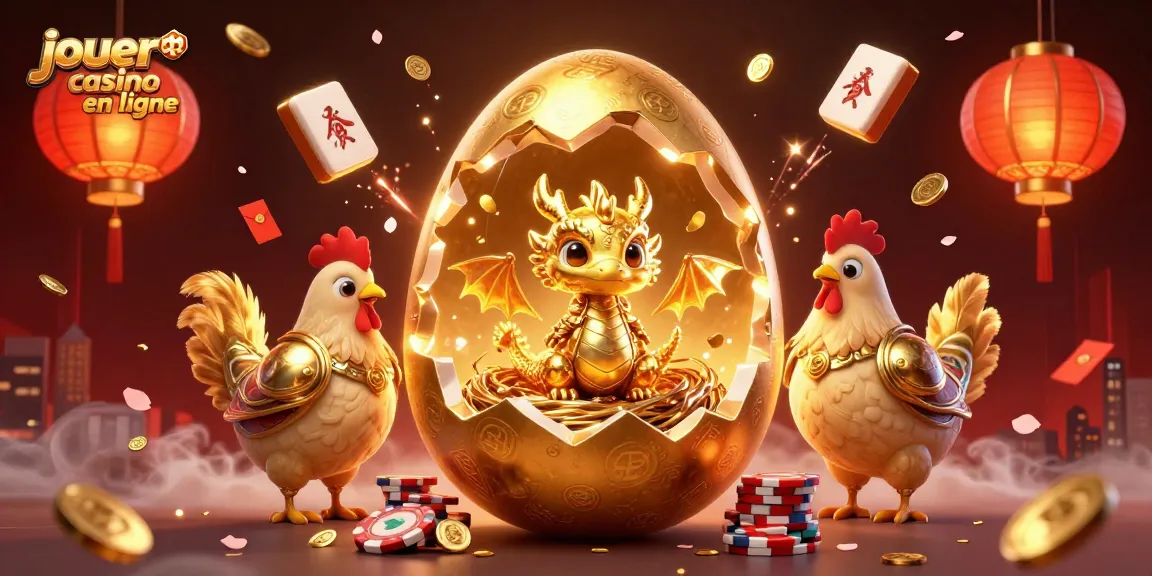 Jouer au casino en ligne avec une illustration captivante de personnages en 3D et des éléments de jeu autour.