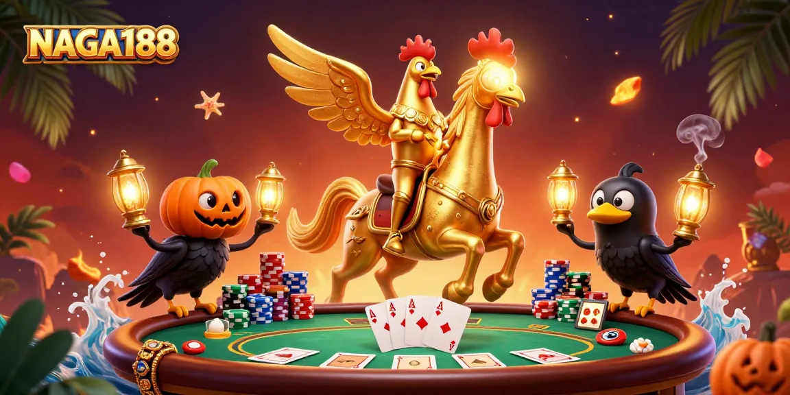 NAGA188 menawarkan permainan kasino dengan karakter unik sambil bermain di meja poker yang berwarna-warni.