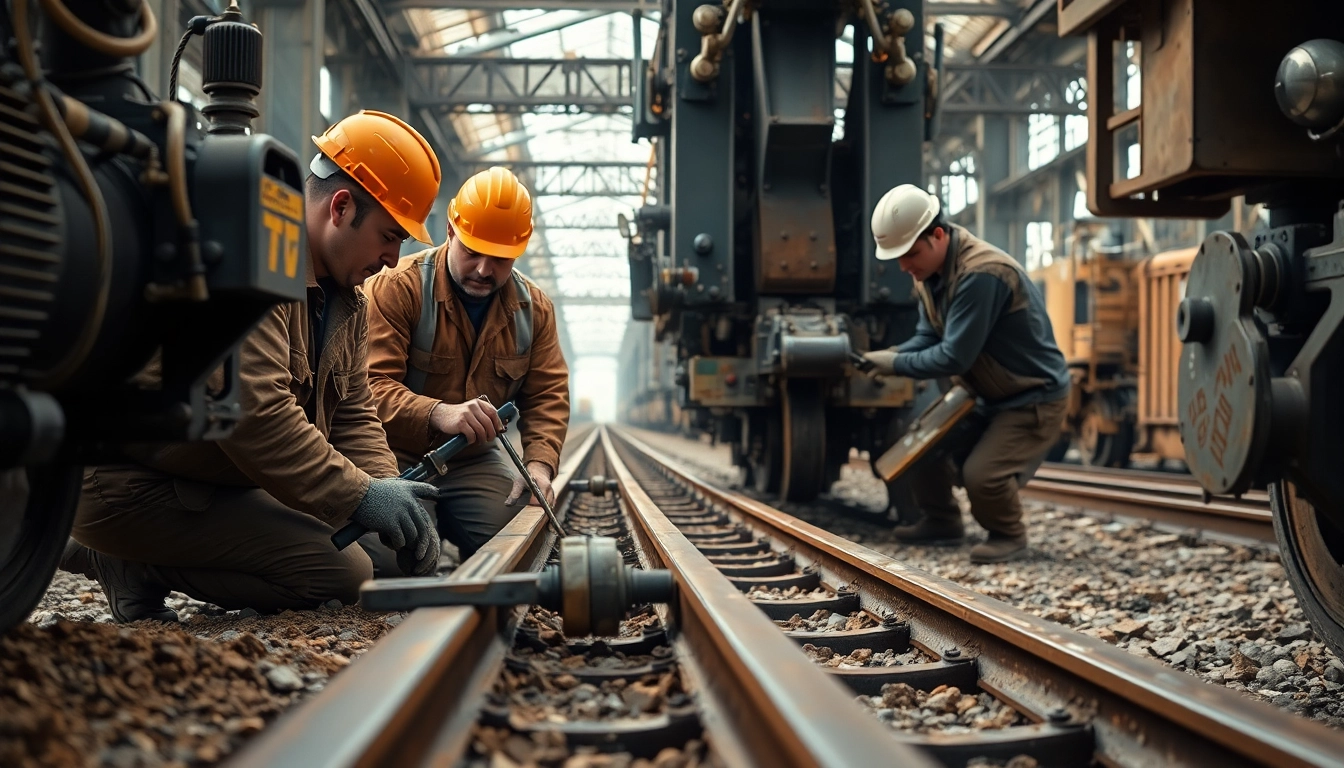 Railway workers conducting derailment repairs to fix tracks and ensure safety.