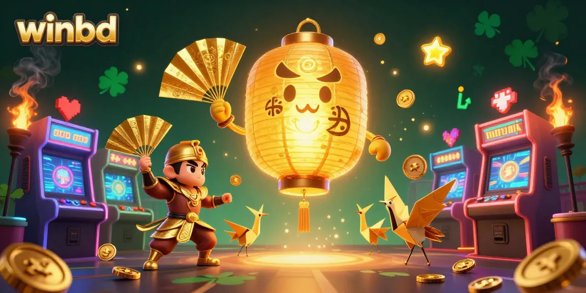 Winbd spirit character illuminates casino scene while players enjoy vibrant gaming experience.