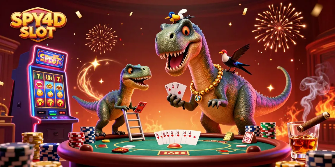 Menangkan SPY4D SLOT dengan mesin slot penuh simbol keberuntungan dan suasana kasino yang meriah.