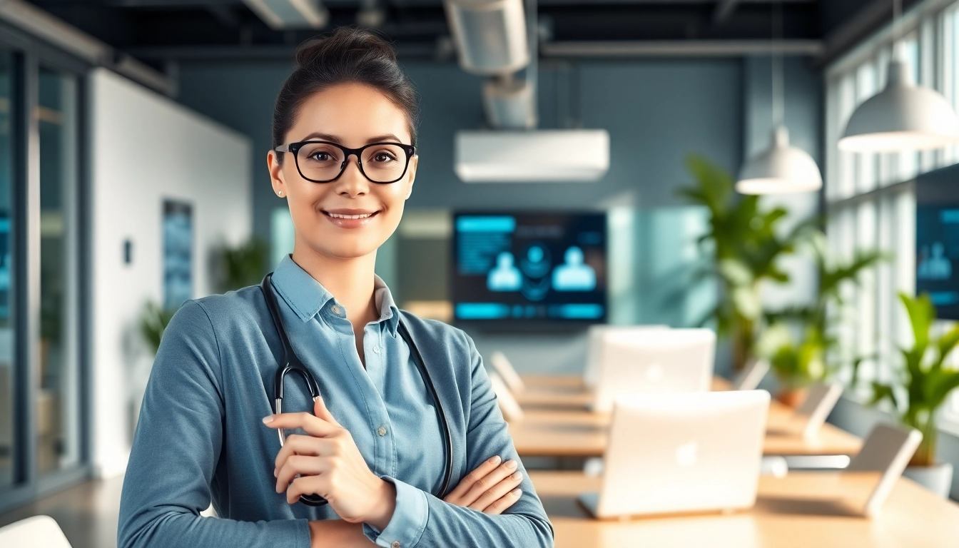 Engaging enterprise assistant supporting employees in a dynamic office environment.