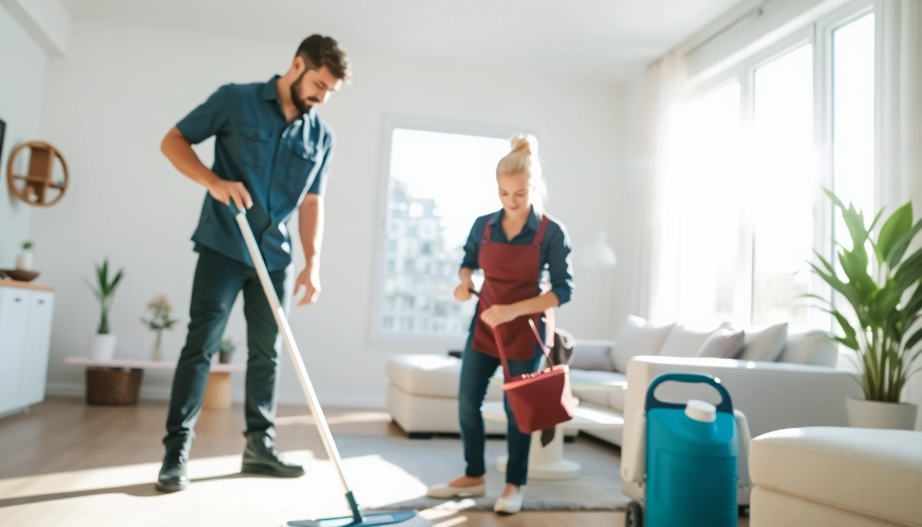 Experienced team providing cleaning services calgary in a modern home environment.