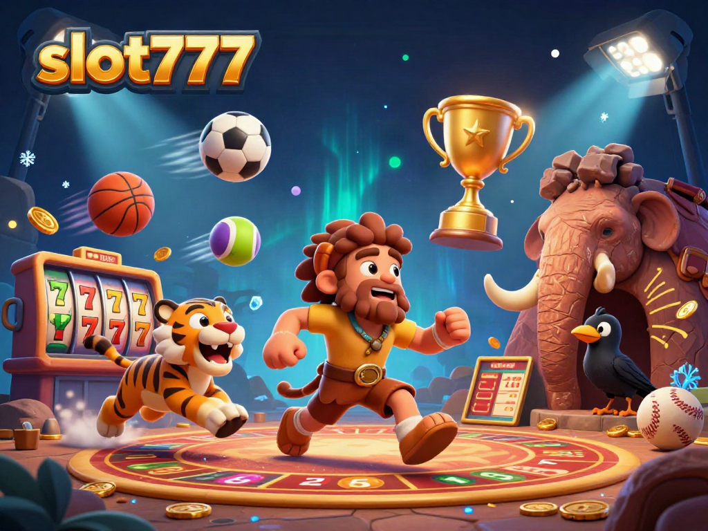 Permainan slot777 yang menarik dengan jackpot dan simbol keberuntungan di kasino online terkini.
