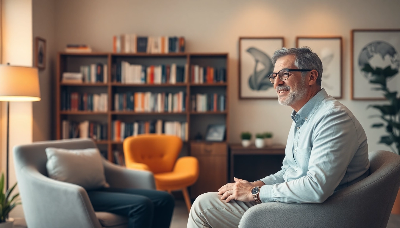 Find the best psychiatrist dubai engaging with a patient in a cozy consultation room.