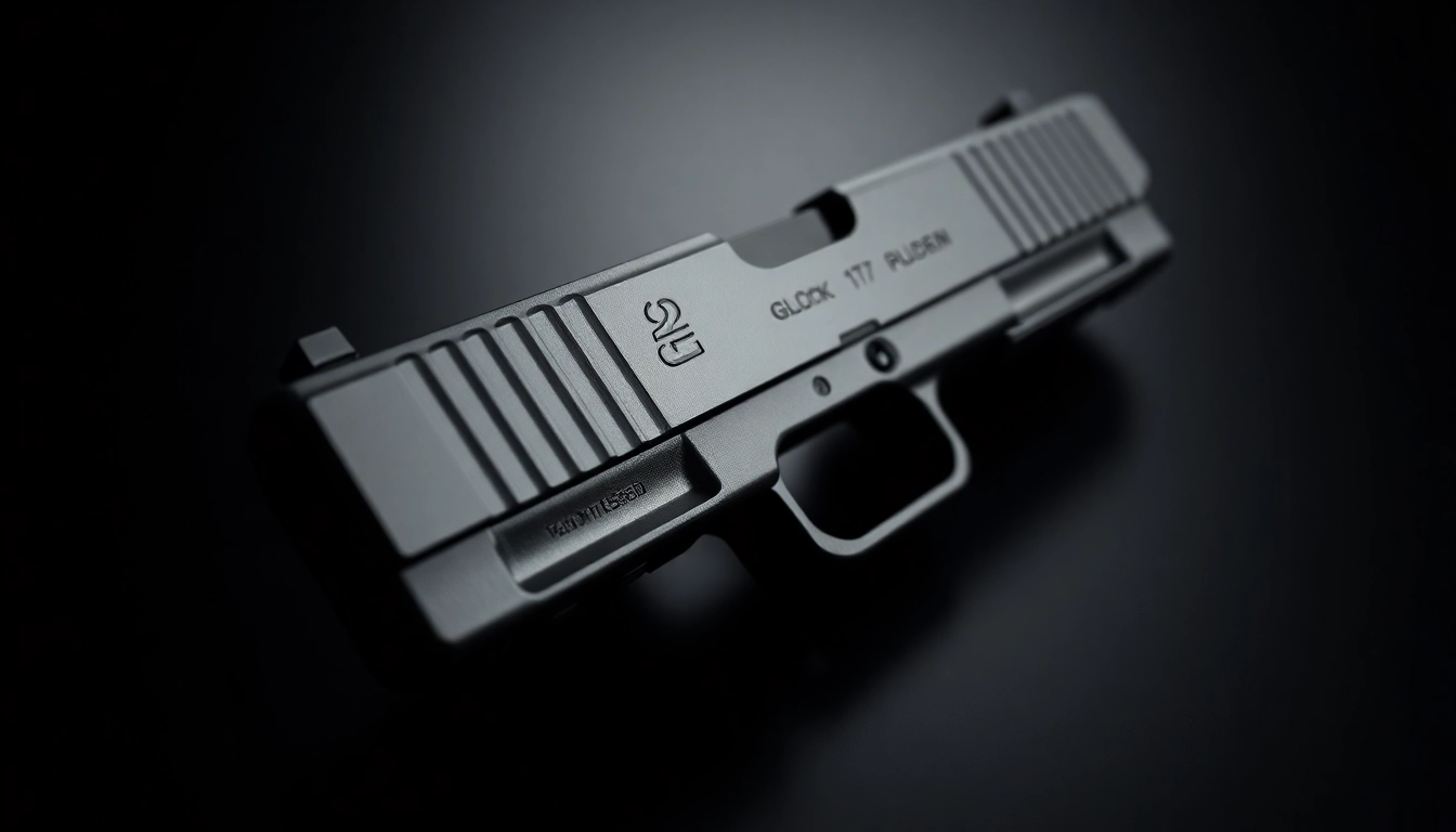 Inspecting glock 17 slide highlights its precision craftsmanship and intricate design.