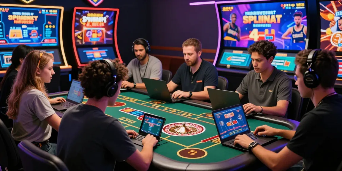 Experience the best non UK casinos with diverse players enjoying live roulette in a vibrant digital environment.