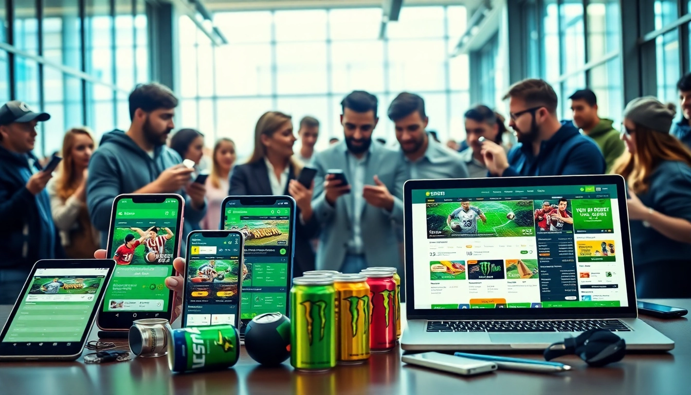 Highlighting top picks for best sports betting sites in India on different devices with sports fans involved.