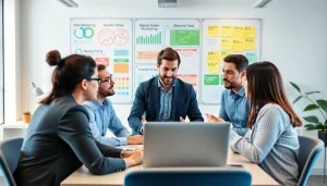 Developing effective seo services strategies at a vibrant team brainstorming session.