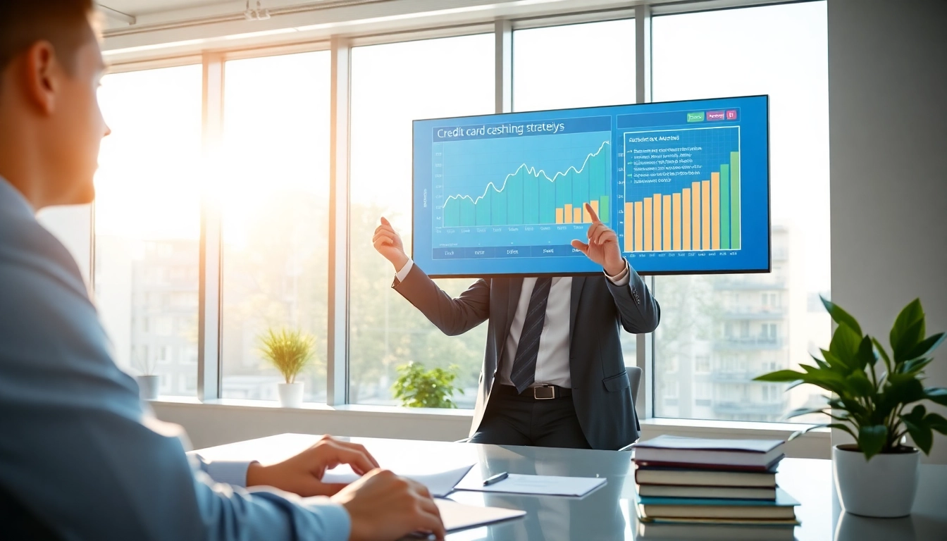 신용카드 현금화 전략을 분석하는 금융 상담사의 모습