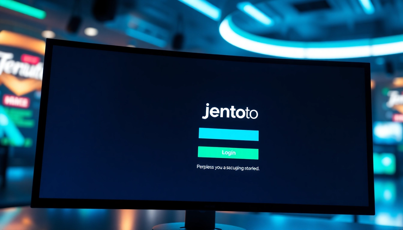 Masuk ke jentoto login dengan antarmuka digital yang menarik dan futuristik.