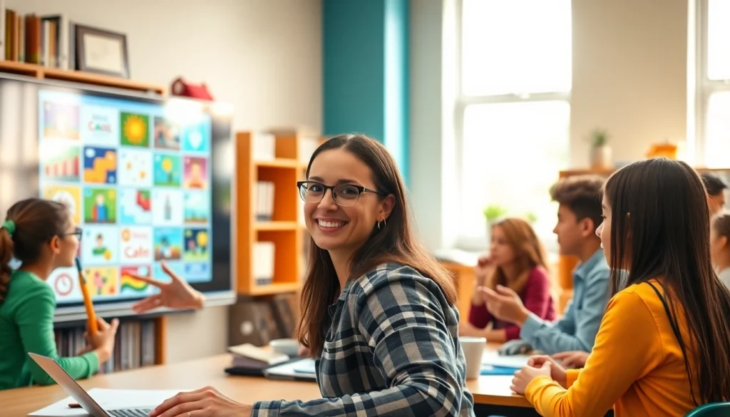 Educators fostering a vibrant and collaborative educational environment with students.