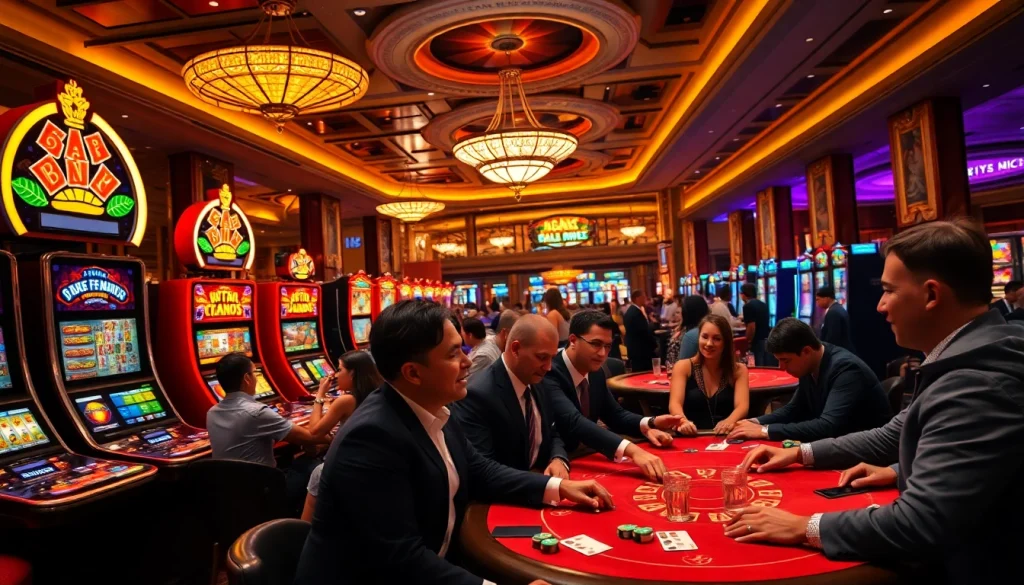 คาสิโนแห่งความสนุกที่เต็มไปด้วยนักพนันในบรรยากาศที่หรูหรา