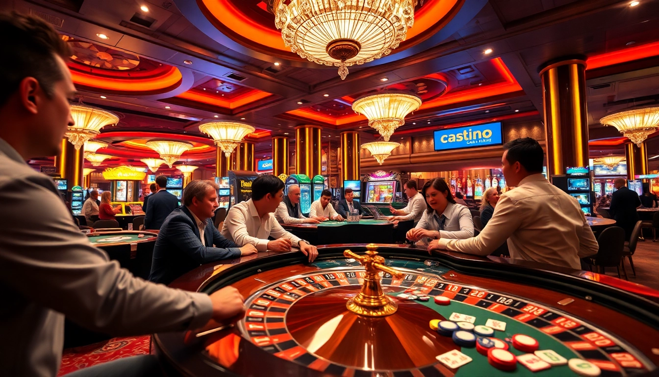 Menggambarkan suasana kasinojitu yang menarik dengan pemain bersemangat dalam permainan yang seru.