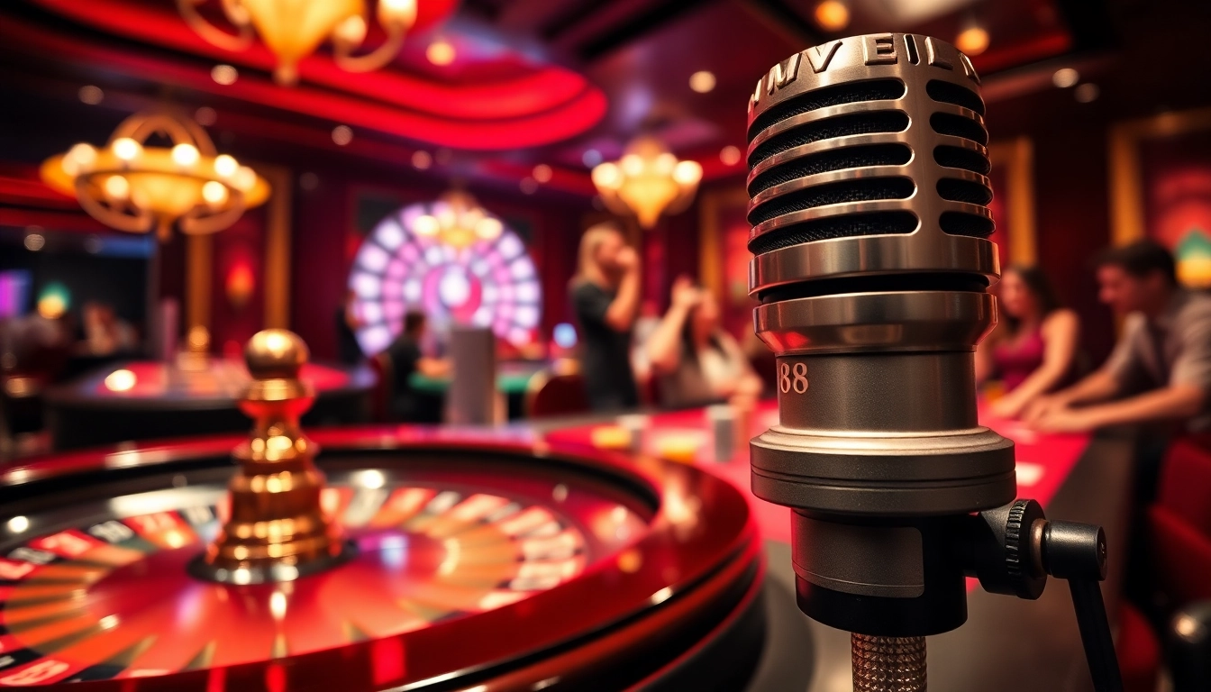 Players engage in high-stakes casino action with the MV 88 microphone capturing the excitement.