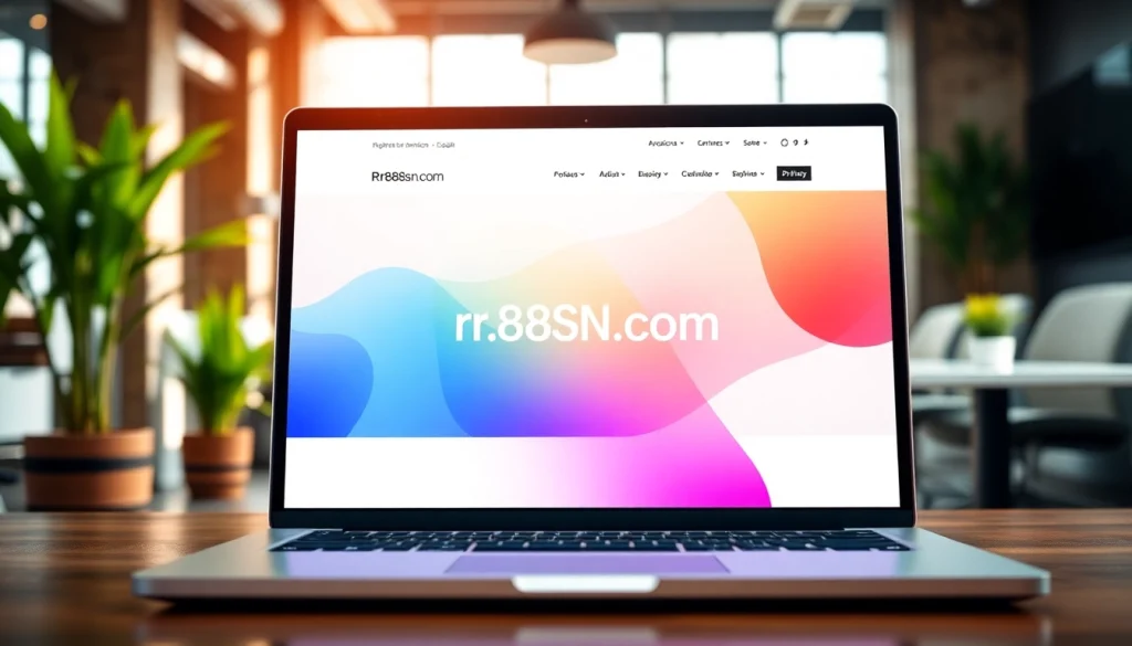 View of an innovative web design on https://rr88sn.com/ displayed on a sleek laptop.