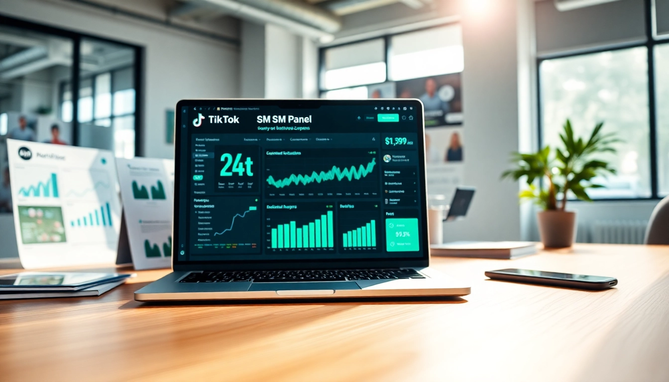 Optimize your TikTok engagement using a user-friendly tiktok smm panel interface in a modern workspace.