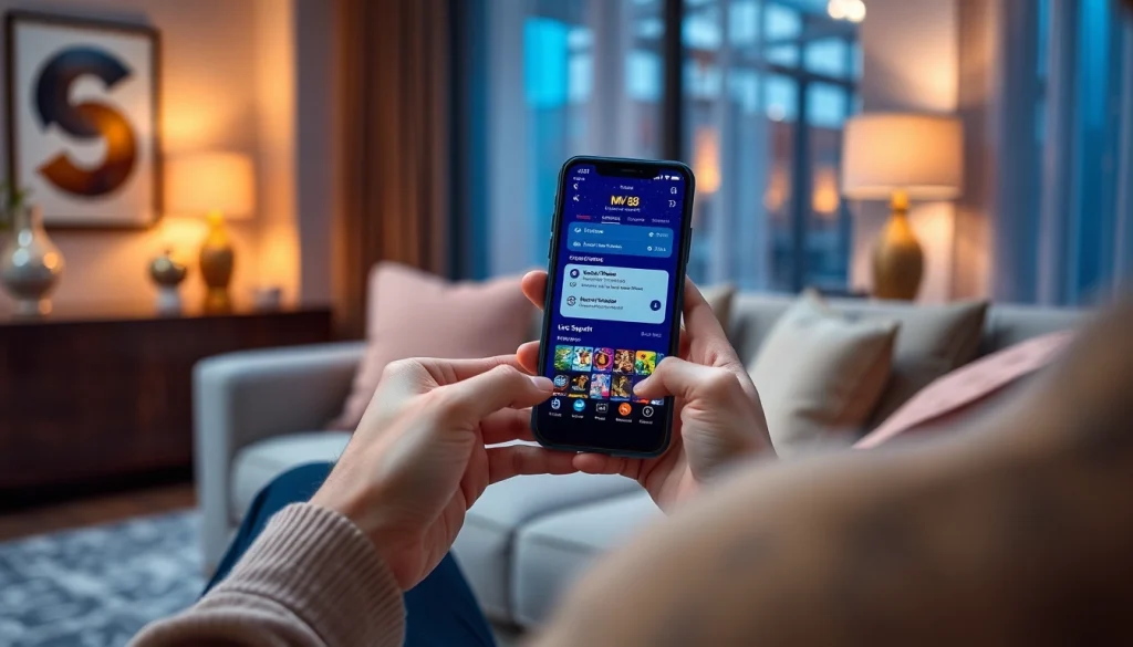 Engaging with the MV 88 app for a premium online gambling experience.