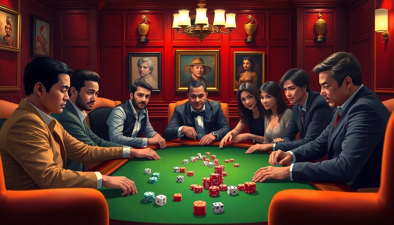 Rasakan keseruan Domino88 poker game dengan pemain terlibat di meja permainan mewah.