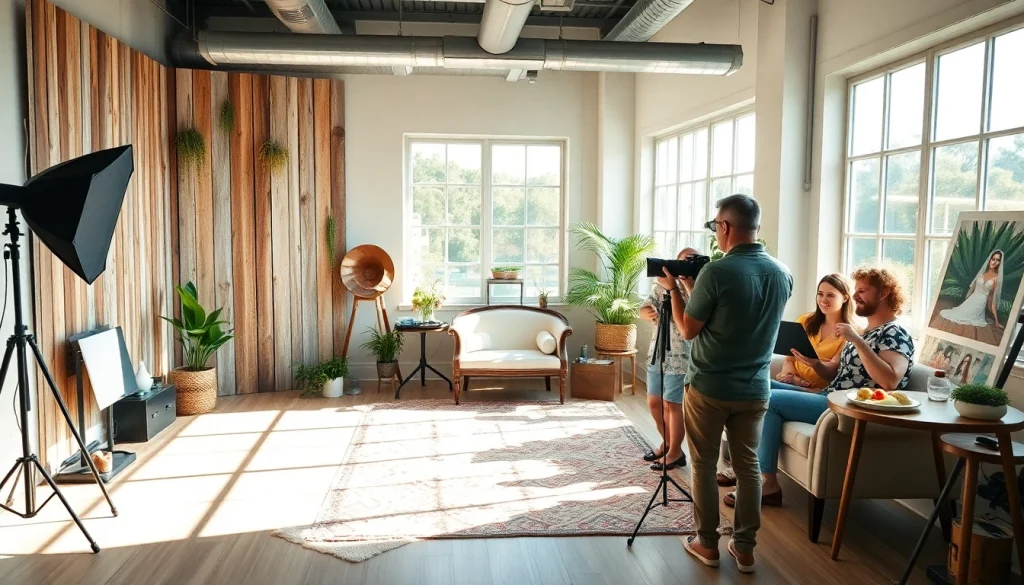 A photo studio in Tampa, Florida, featuring a creative and inviting workspace with natural light and professional equipment.