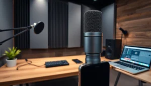 MV 88 microphone showcased in a modern home studio setup, highlighting its professional audio capabilities.