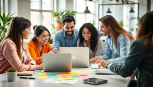 Providing exceptional wordpress services through teamwork and creative collaboration in a modern office.