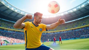 Masuk ke sayaptogel login dengan atlet yang berjuang mencapai tujuan di stadion modern.