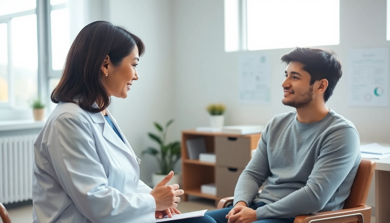 Engaging conversation about HGH FOR SALE between a healthcare professional and a patient.