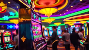 Masuk ke jewel4d login slot dengan suasana kasino yang ceria dan menarik.