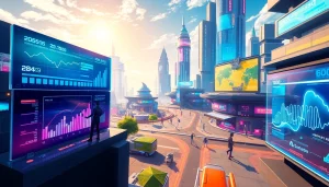 Engaging visual of a futuristic landscape with advanced technology related to https://www.trilgameshproject.com.