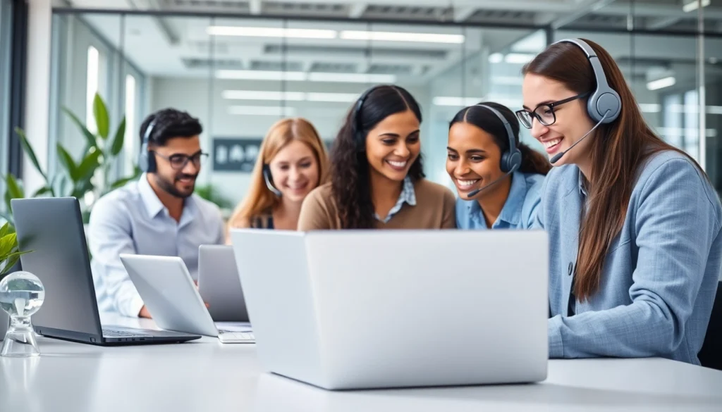 Expert IT Support for Businesses team collaborating with advanced technology in a modern office.