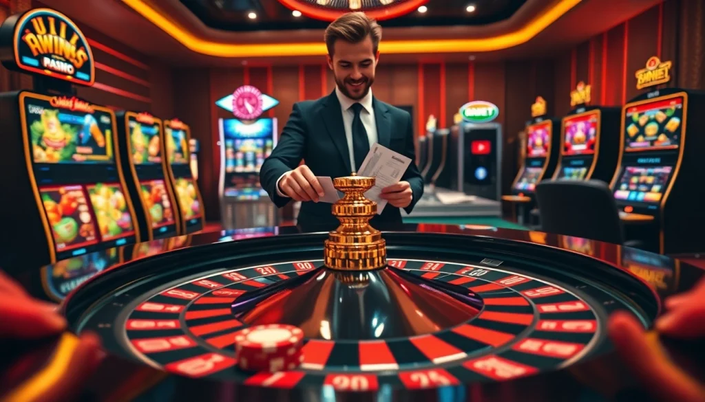 Enjoy a thrilling casino moment at 255BET with roulette, slots, and vibrant betting action.