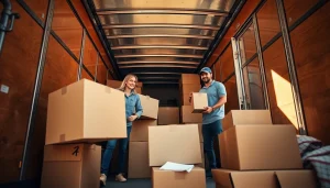 Moving Company San Diego team efficiently packing boxes into a truck