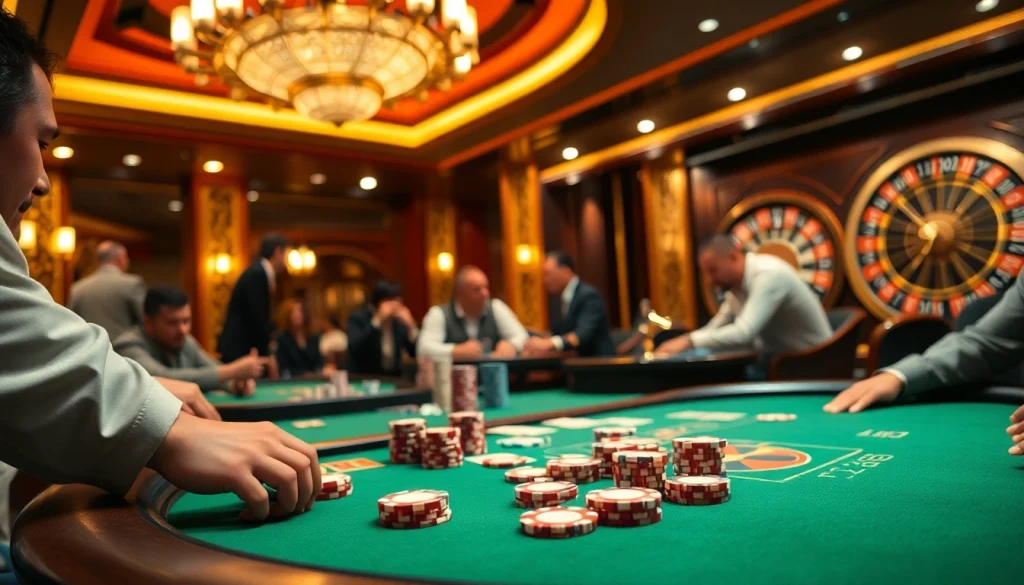 Engaged players strategizing at a poker table showcasing "Nếu như vậy bám vào đây" gambling concepts.