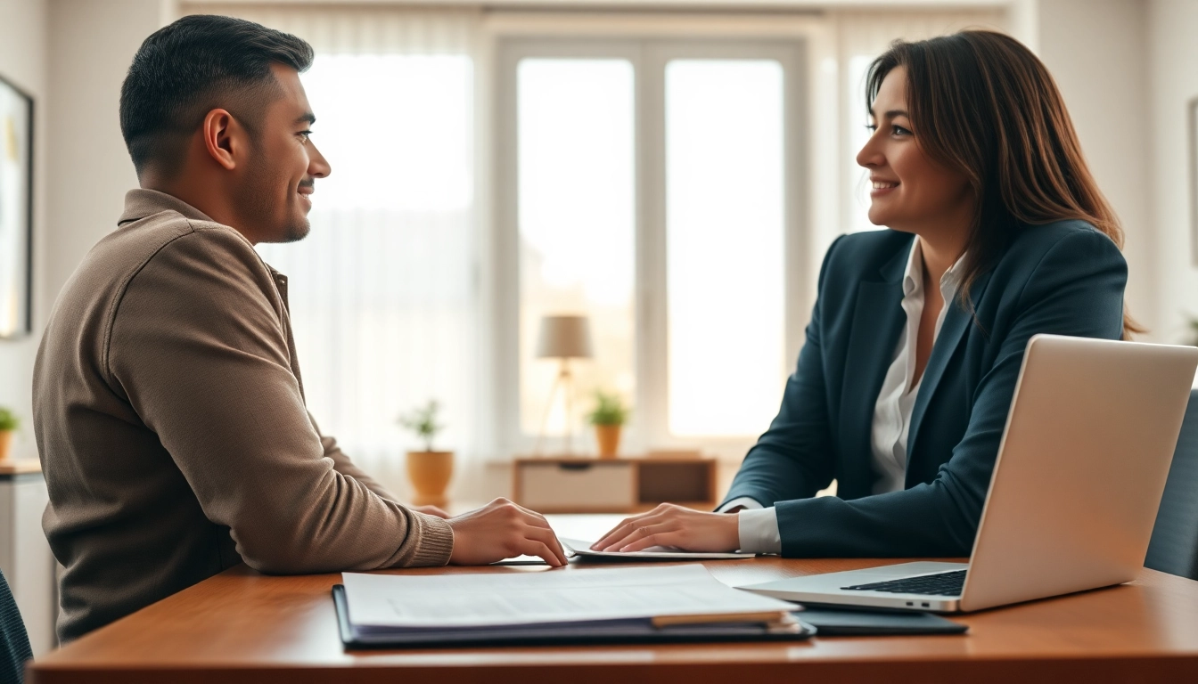 Answering questions about Property Insurance Claims with an insurance adjuster in a professional office.