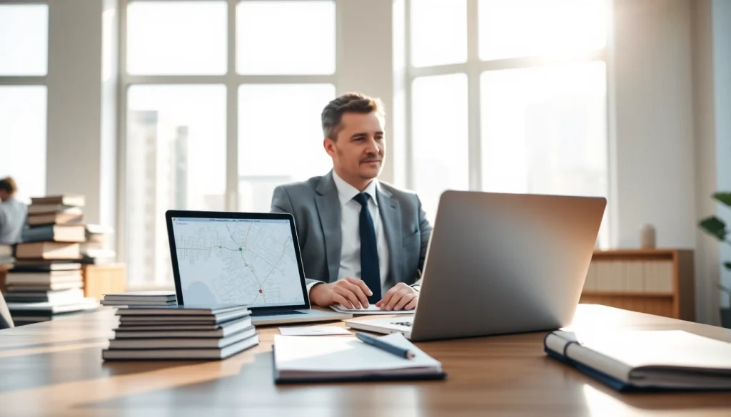 A legal consultation with an eminent domain lawyer in a bright, professional office setting.