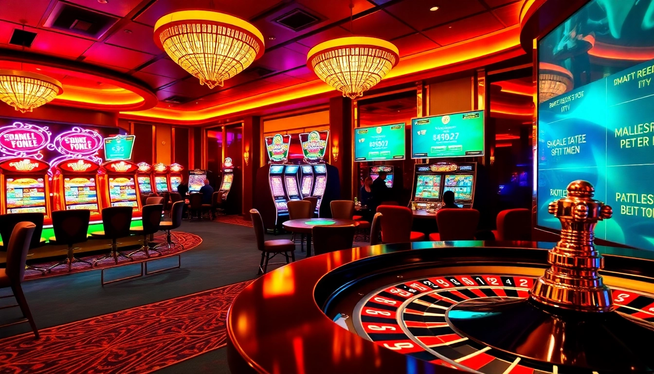 Players strategizing at a luxurious poker table while enjoying birutoto slot machines in a vibrant casino setting.