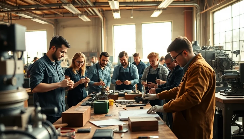 Trade School In Tennessee students engaged in hands-on learning in a workshop setting.