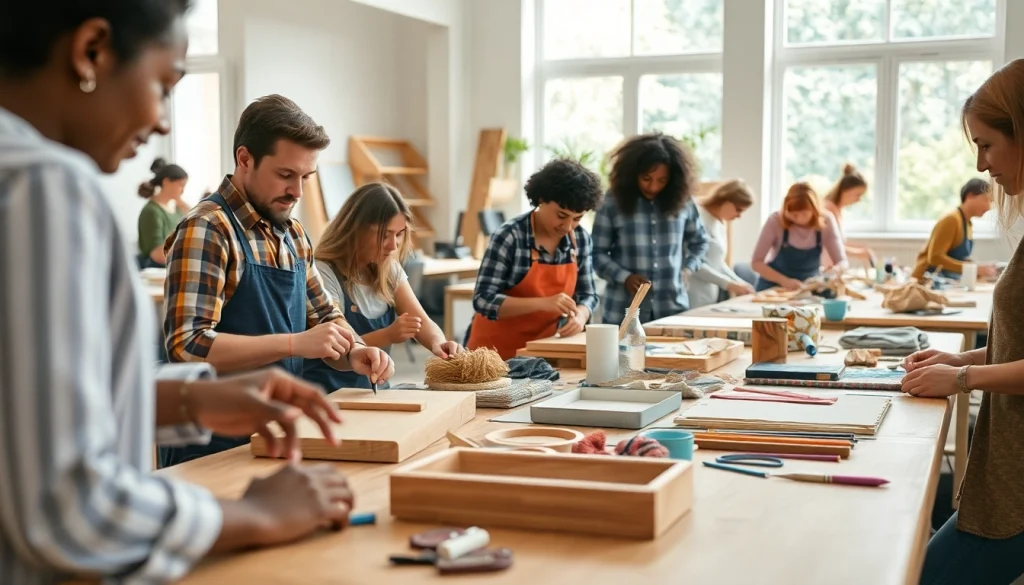 Participants in a craft training Colorado workshop creating unique projects.